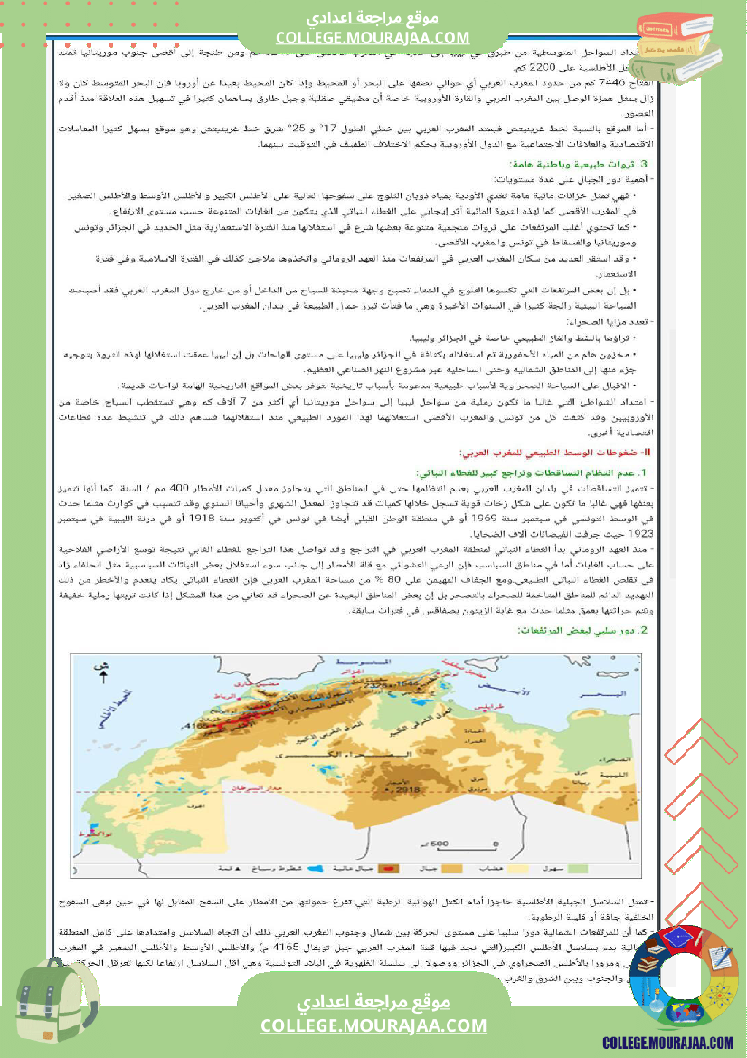 تاسعة أساسي جغرافيا الثلاثي الأول درس المغرب العربي حدوده و دوله و عواصمه مع تمارين بالاصلاح