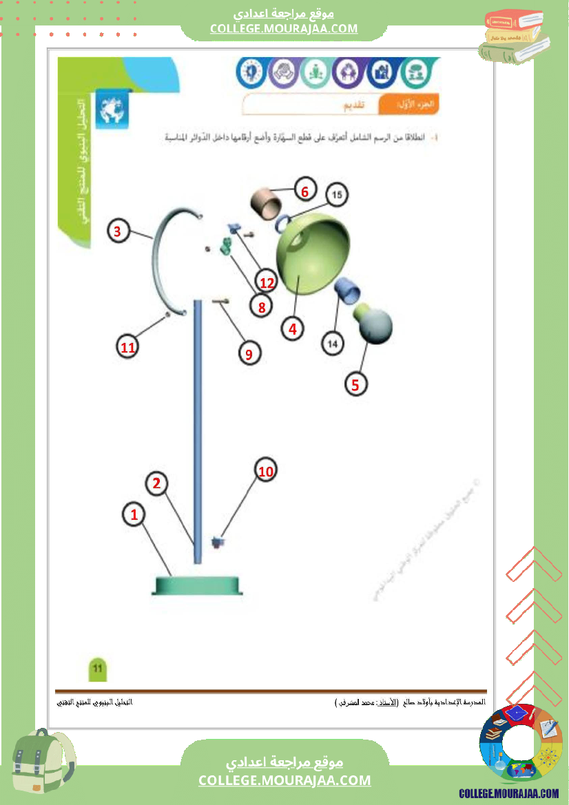 تاسعة_أساسي_تكنولوجيا_الثلاثي_الاول_الاسقاط_المتعامد_تمارين_اصلاح