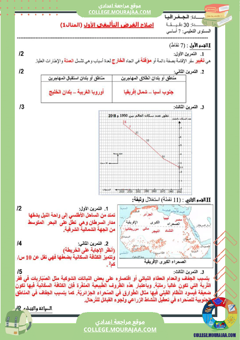 سابعة_أساسي_جغرافيا_الثلاثي_الأول_فروض_تأليفي_عدد_1_بالاصلاح