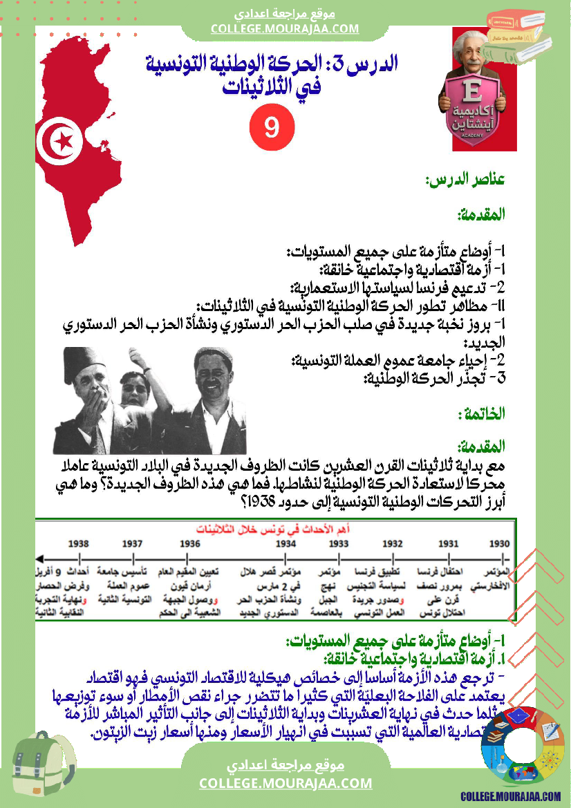 فرض تأليفي عدد 1 تاريخ تاسعة أساسي