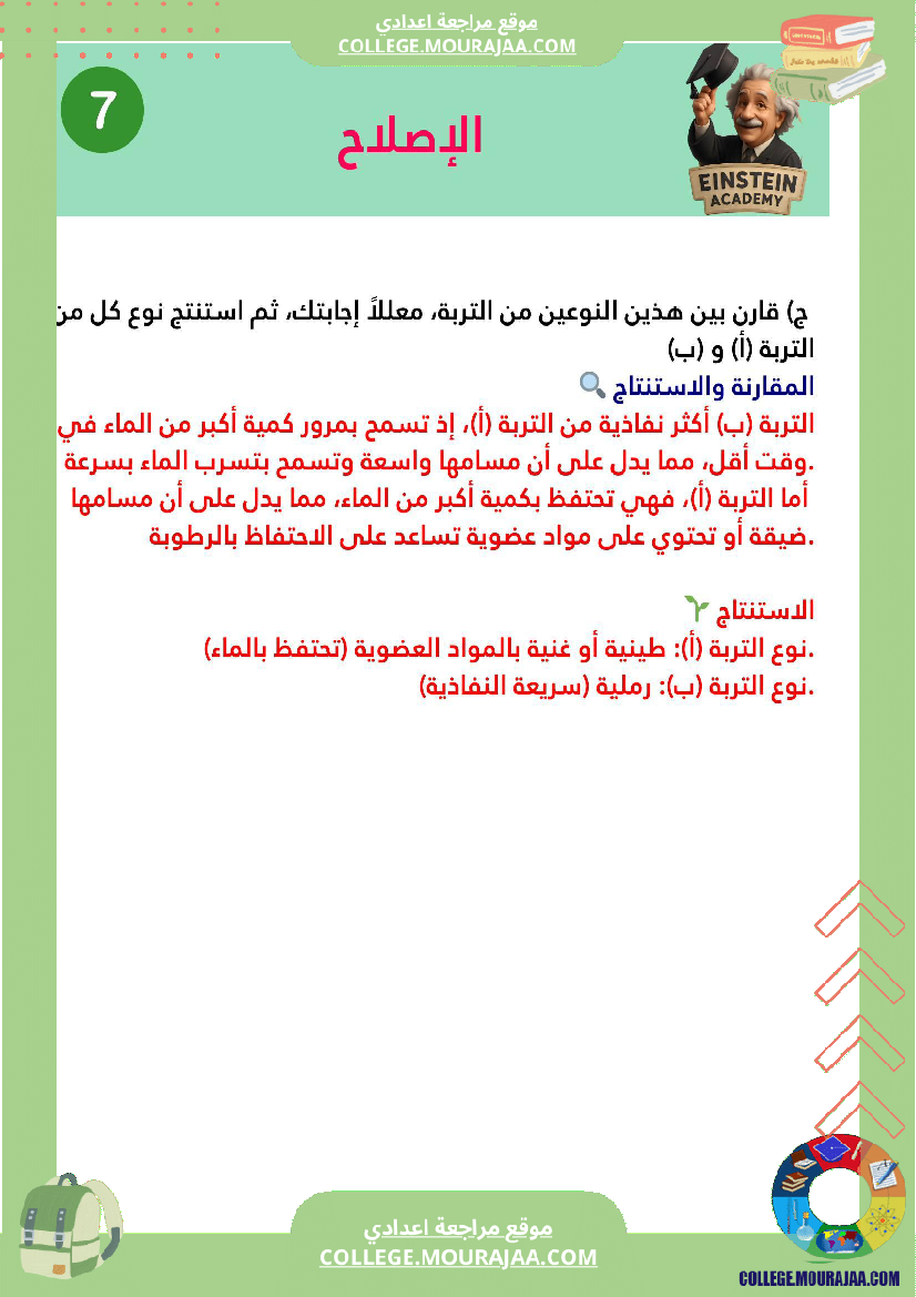 فرض تأليفي عدد 1 علوم الحياة والأرض سنة السابعة أساسي