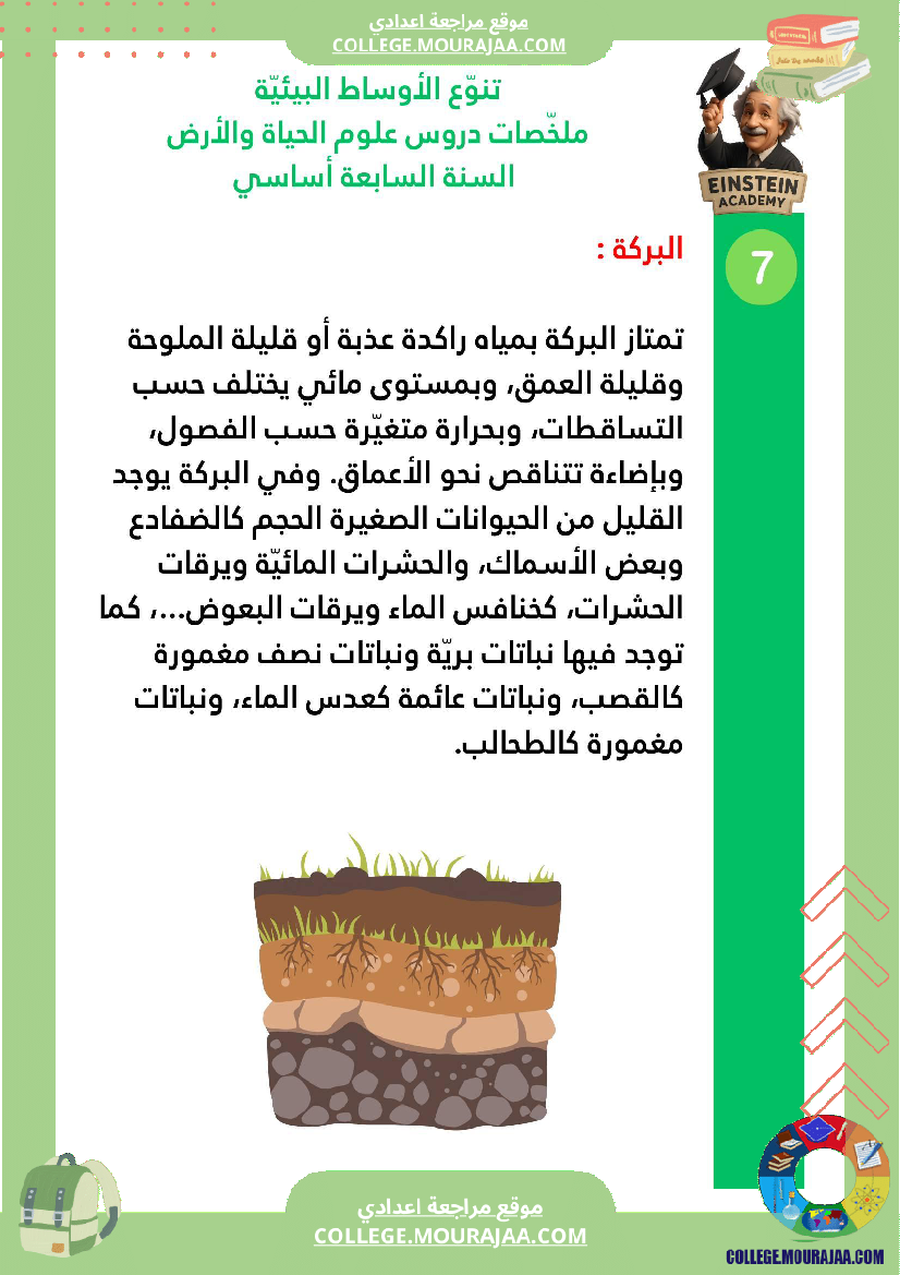 ملخصات دروس علوم الحياة والأرض السنة السابعة أساسي الجزء الأو ل الوسط البيئي