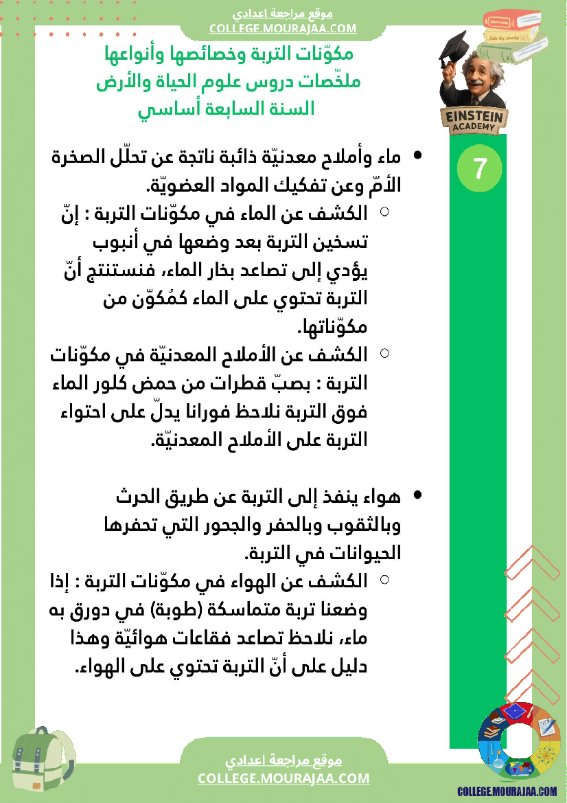 ملخصات دروس علوم الحياة والأرض السنة السابعة أساسي الجزء الأو ل الوسط البيئي