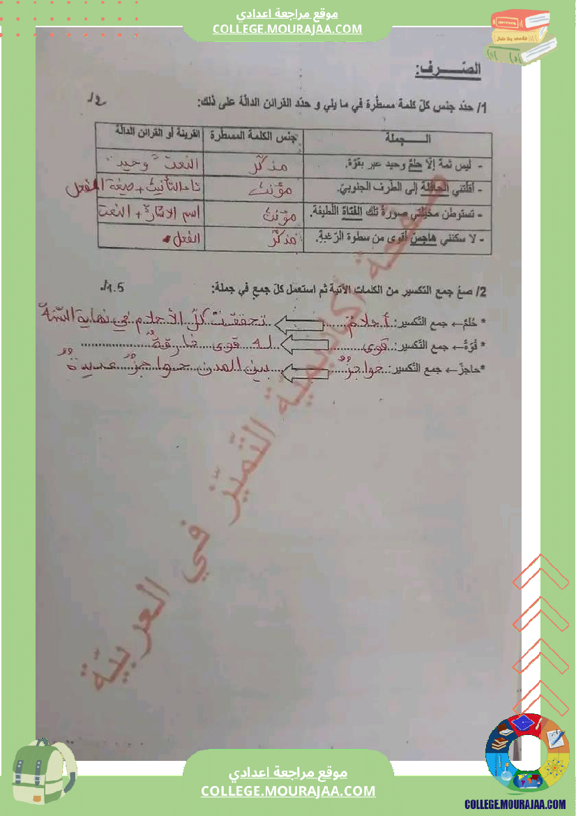فرض_تأليفي_سنة_الثامنة_العربية_الثلاثي_الثالث