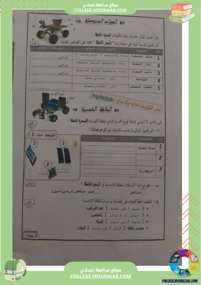 فرض_تأليفي_الثامنة_التربية_التكنولوجية_ثلاثي_ثالث