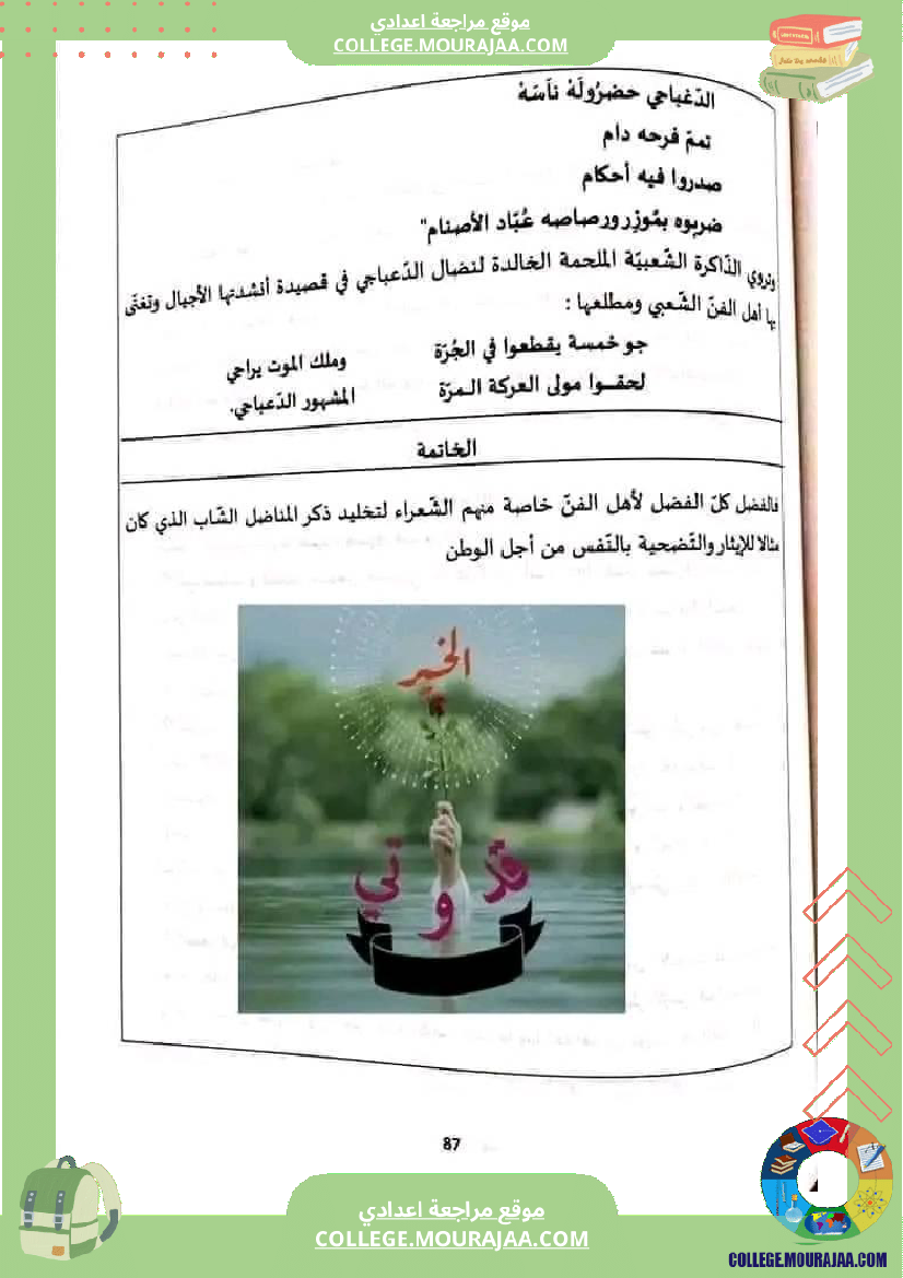 الثامنة أساسيا تدريب على الإنشاء حول محور أعلام و مشاهير 