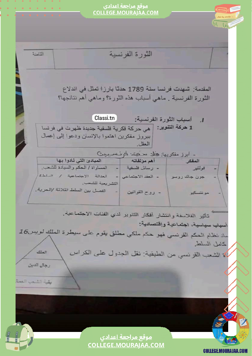 تلاخيص_التاريخ_سنة_ثامنة_الثلاثي_الثالث