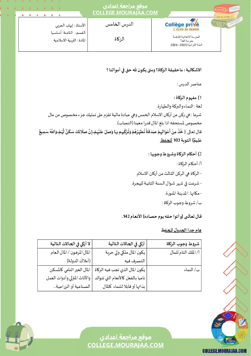الزكاة