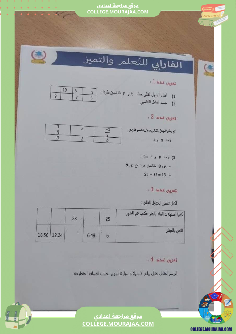 التناسب سنة ثامنة