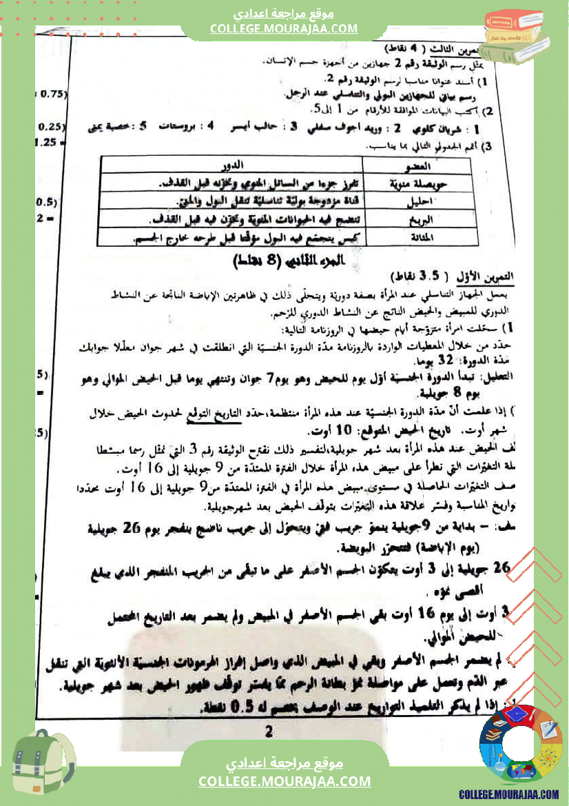 فرض_تأليفي_التاسعة_في_علوم_الحياة_و_الارض_الثلاثي_الثالث