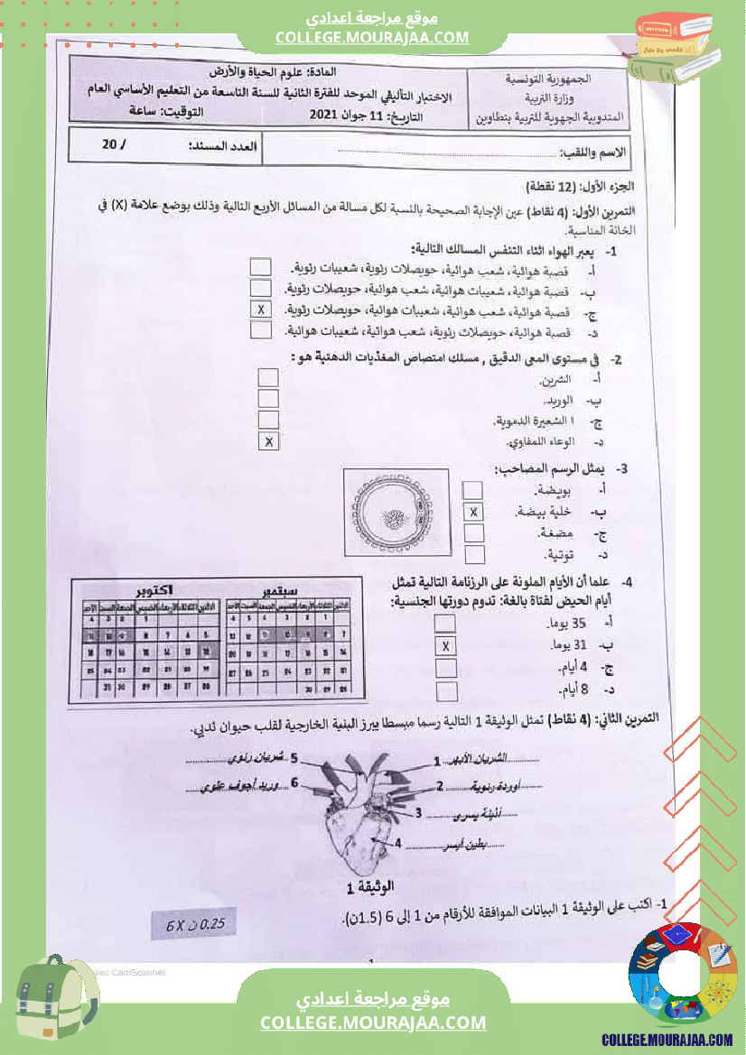 فرض_تأليفي_ثلاثي_3_في_علوم_الحياة_و_الارض_التاسعة