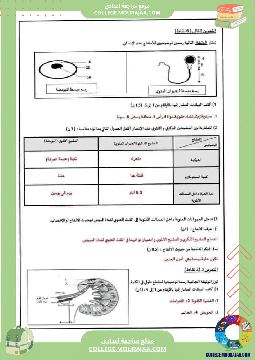 فرض_تأليفي_علوم_الحياة_و_الارض_سنة_التاسعة_الثلاثي_الثالث