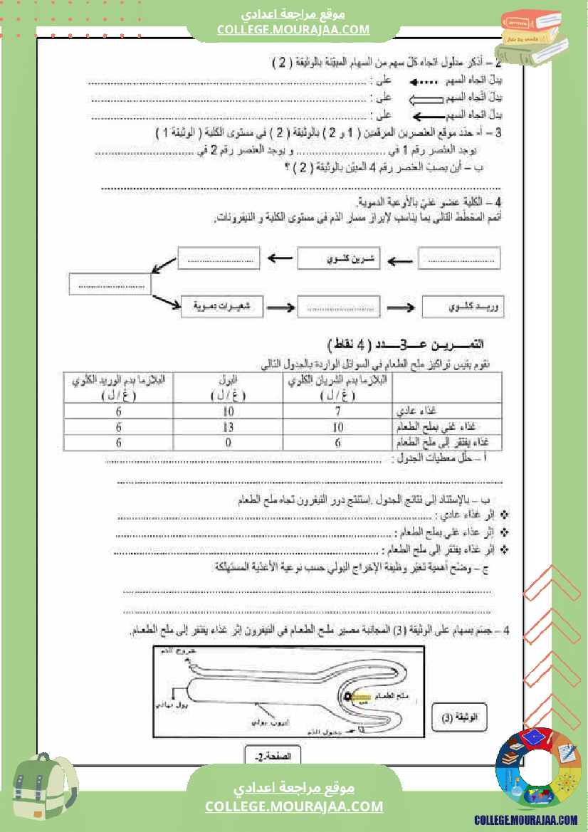 فرض_تأليفي_علوم_الحياة_و_الارض_للسنة_التاسعة_ثلاثي_ثالث