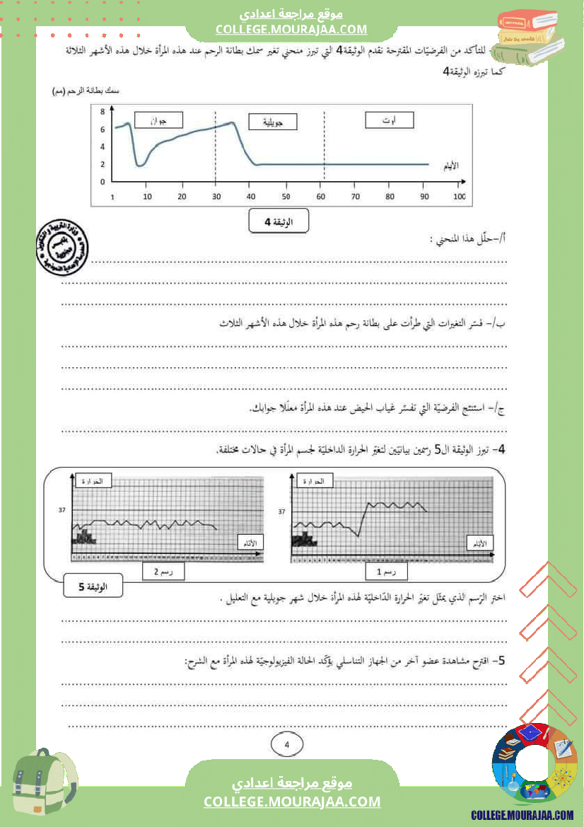 فرض تأليفي للثلاثي 3 التاسعة علوم الحياة و الارض