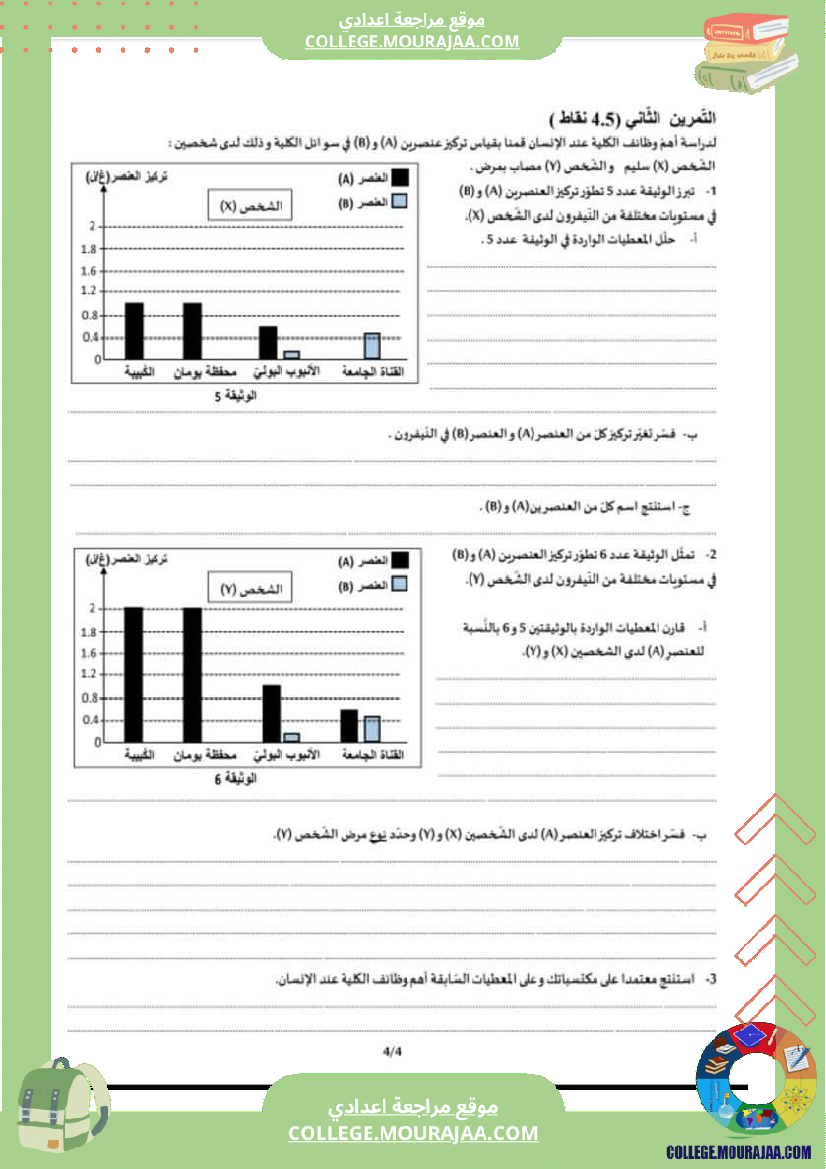 فرض تأليفي موحد عدد 3 علوم الحياة والأرض للسنوات التاسعة أساسي