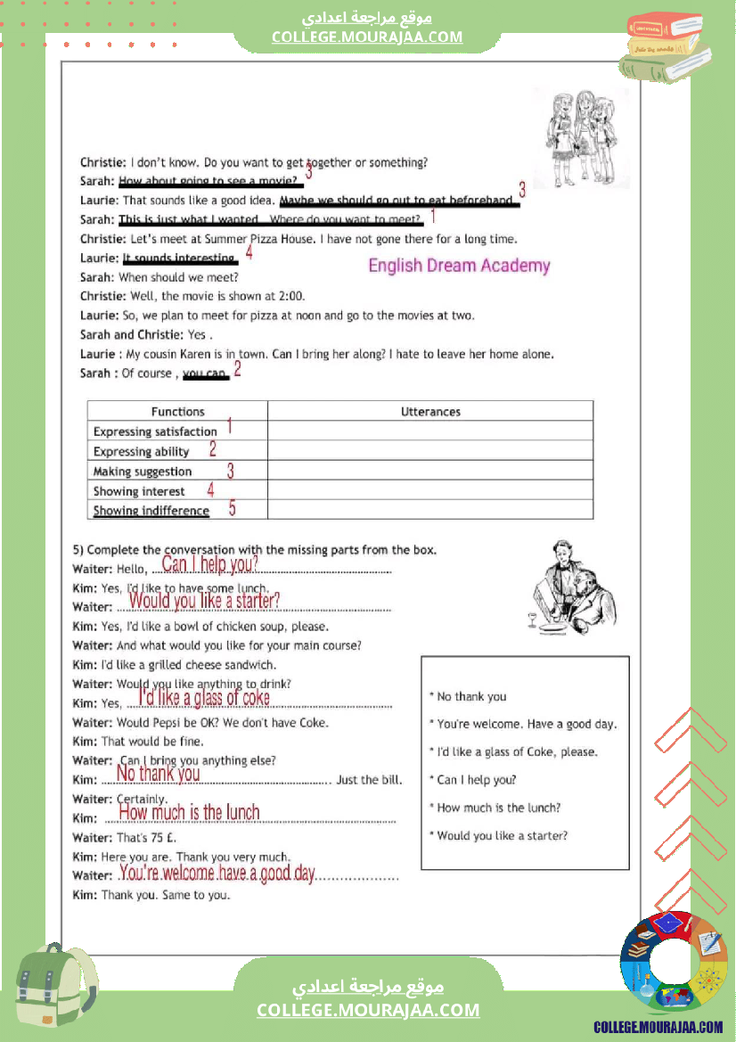 تمارين_مراجعة_للثلاثي_الثالث_للسنة_التاسعةenglish