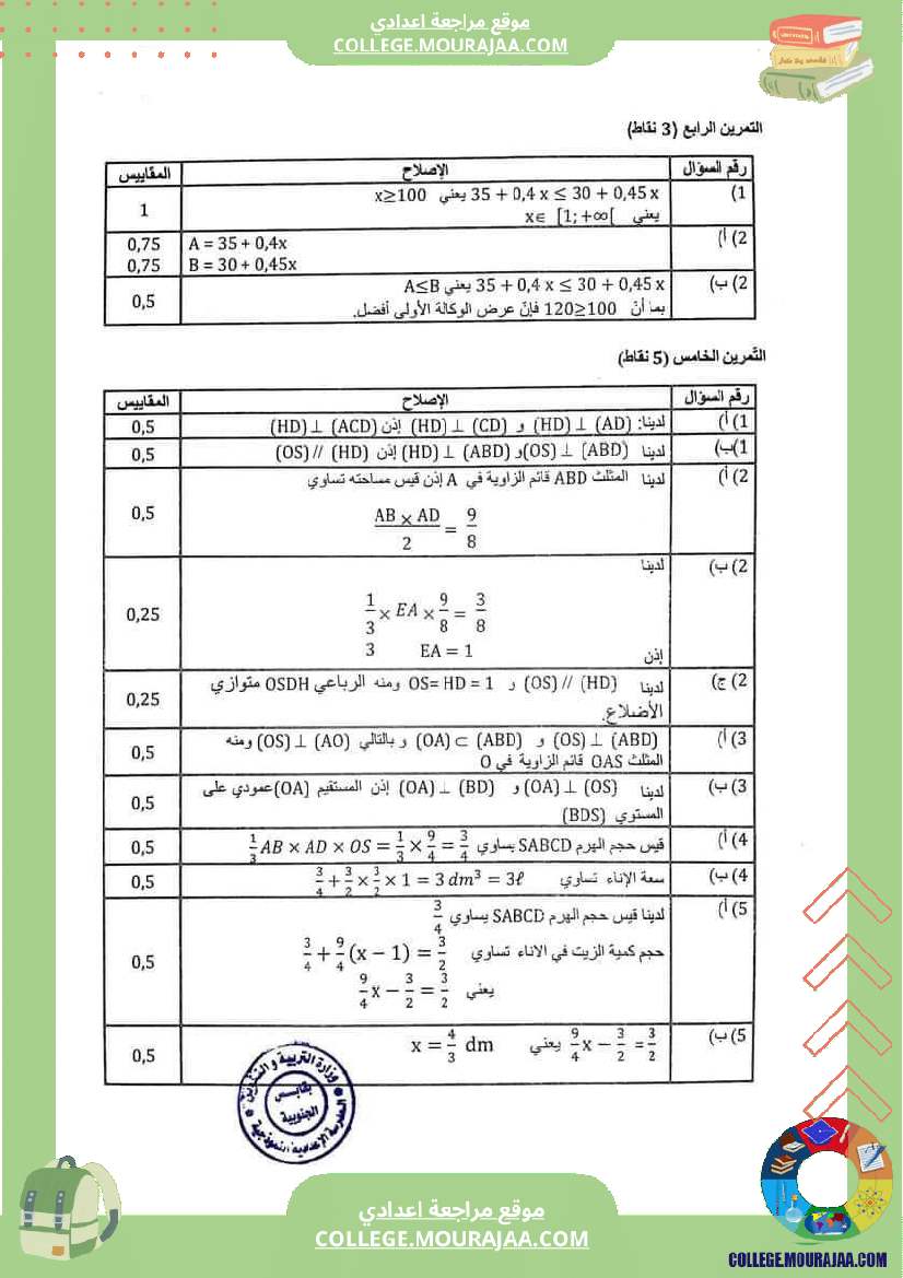 تاسعة_أساسي_إختبارات_تقييمية_مع_الاصلاح
