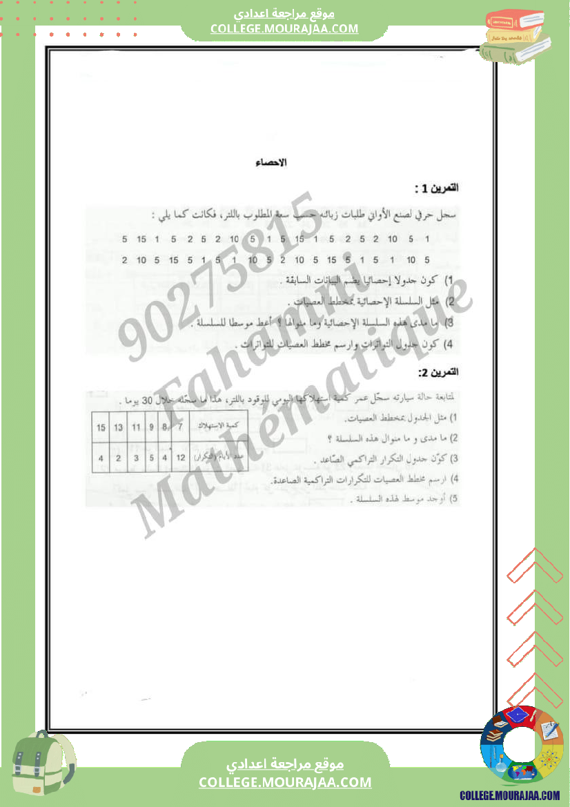 تاسعة ممراجعة التحضير للفرض 6 إ