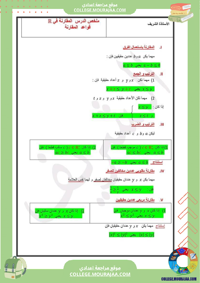 رياضيات تاسعة 