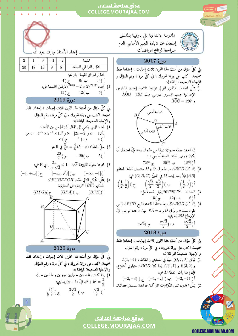 مراجعة_لبرنامج_الرياضيات_التاسعة_اساسي