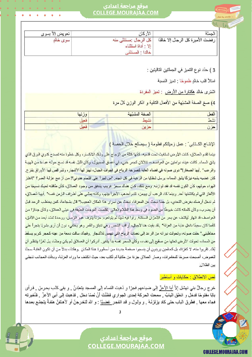 فرض_مراقبة_السابعة_مادة_العربية_الثلاثي_الثالث