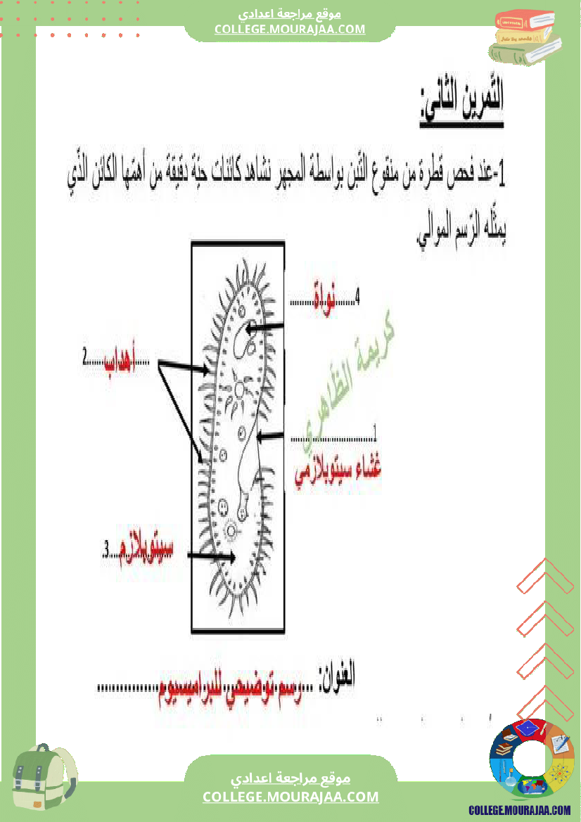 فرض تأليفي في علوم الحياة و الارض سنة السابعة ثلاثي ثالث