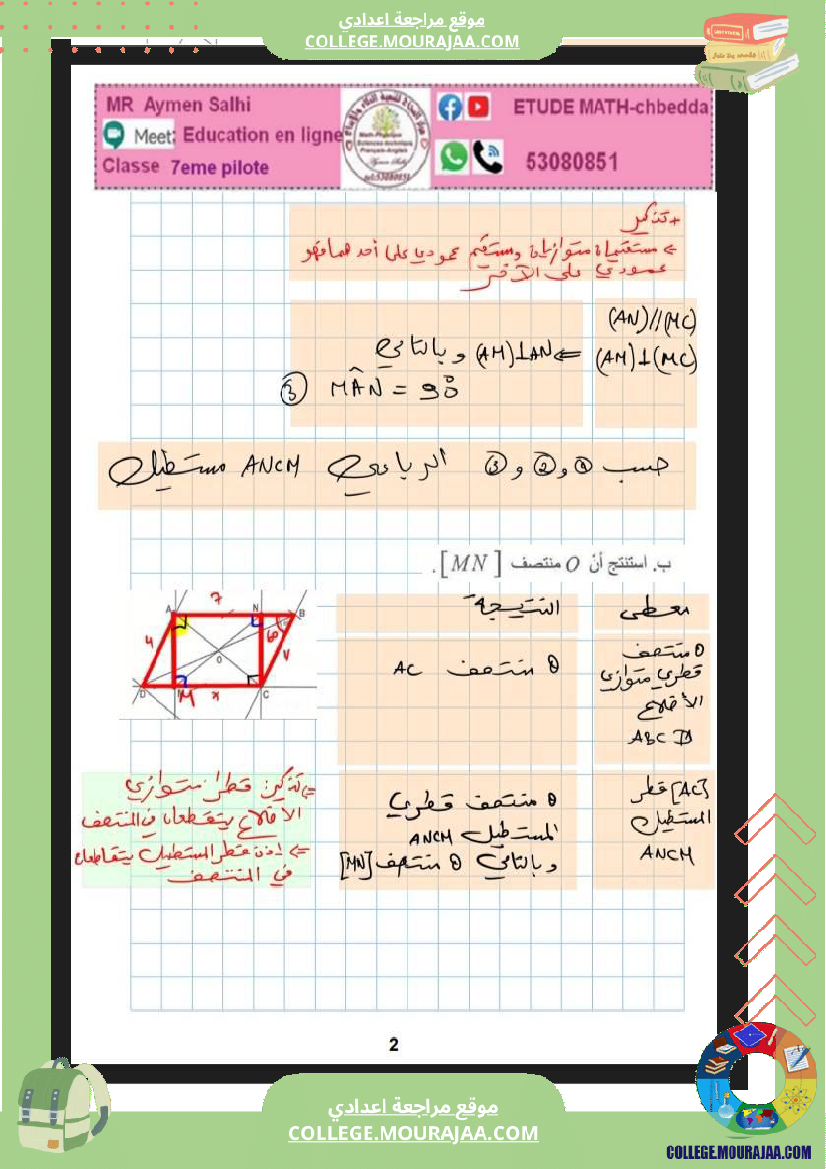 السابعة_اساسي_نموذجي_الرباعيات_الضرب_و_القسمة_في_الاعداد_الكسرية