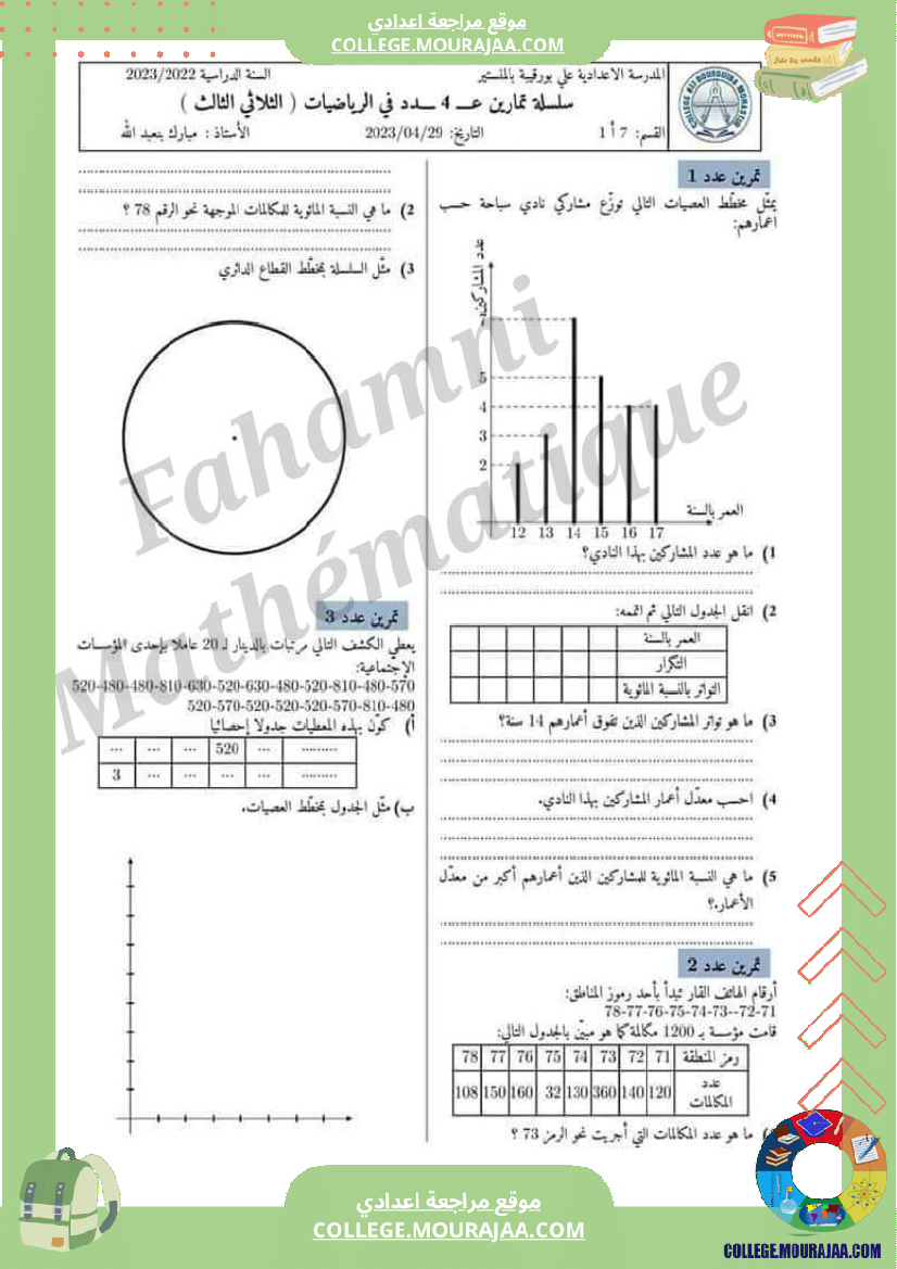 سابعة مراجعة رياضيات