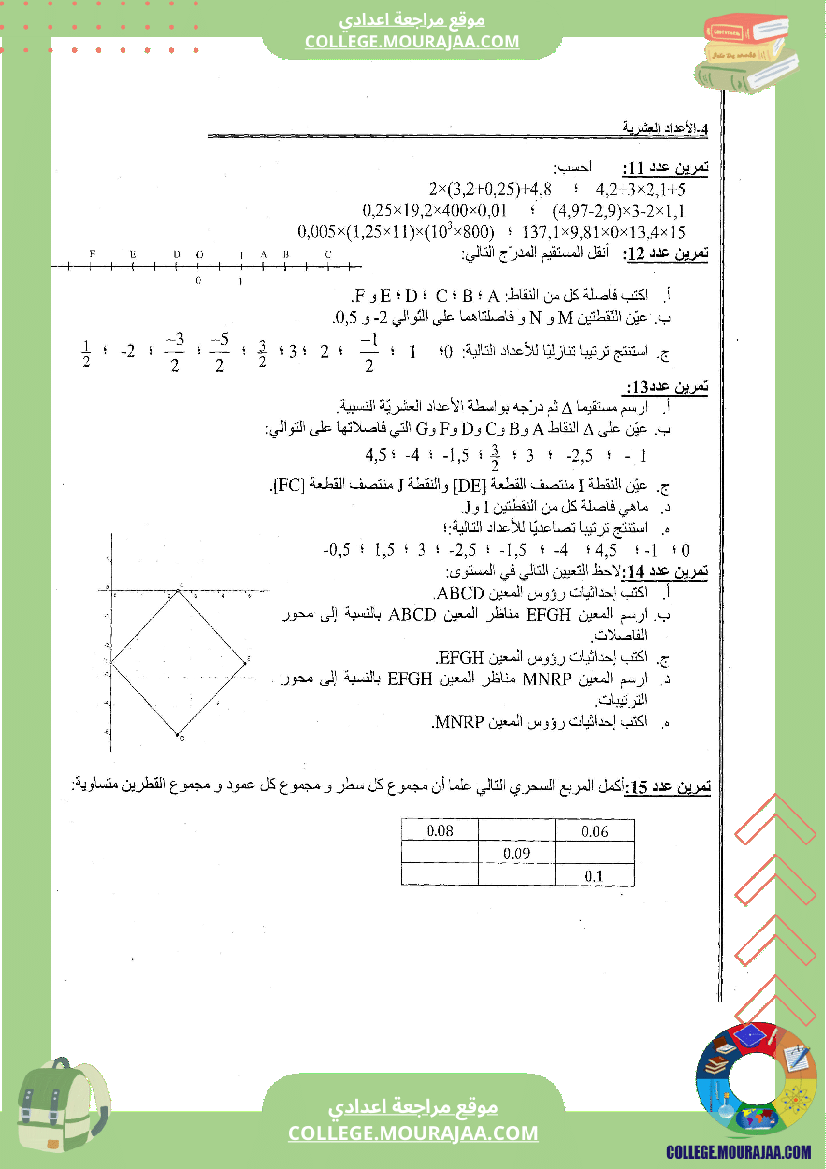 الاعداد_العشرية_تلخيص_تمارين_و_اصلاح