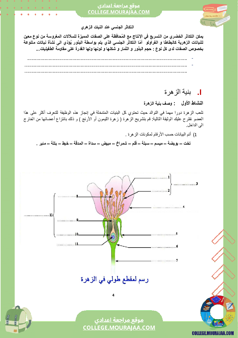 كراس علوم الحياة و الأرض سنة الثامنة الثلاثي الثاني و الثالث