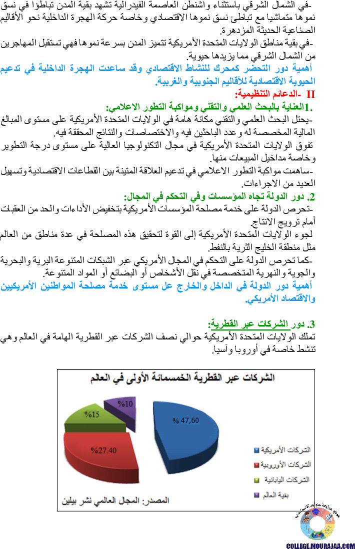 دروس برنامج الجغرافيا للسنة الثامنة أساسي