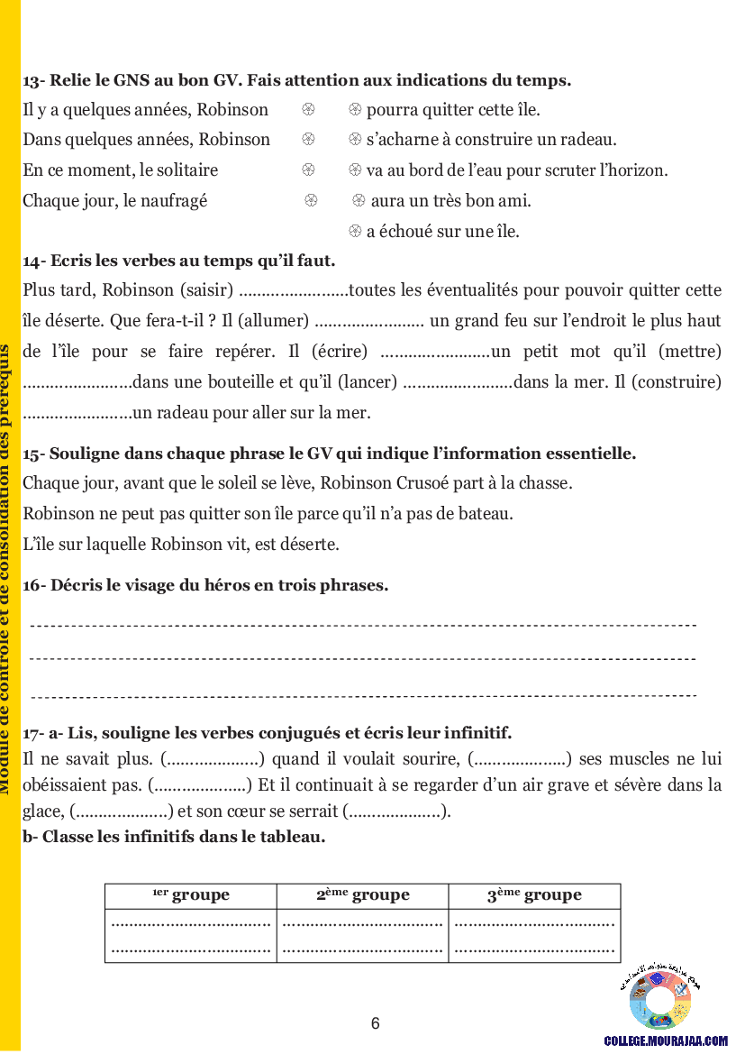 guide francais 7eme annee avec correction