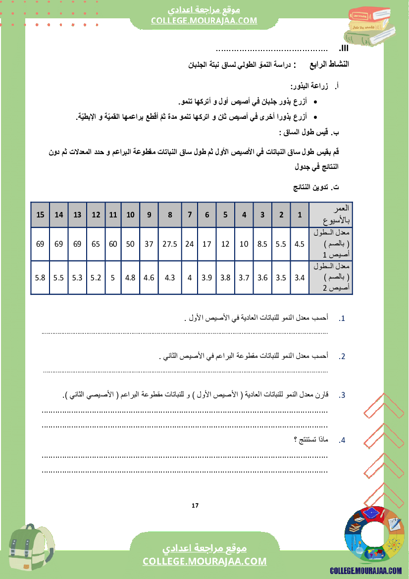 كراس علوم الحياة و الأرض سنة الثامنة الثلاثي الثاني و الثالث