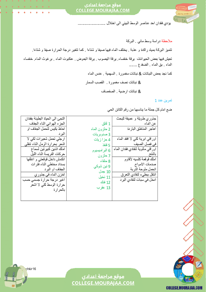 كراس علوم الحياة و الأرض سنة 7 اساسي