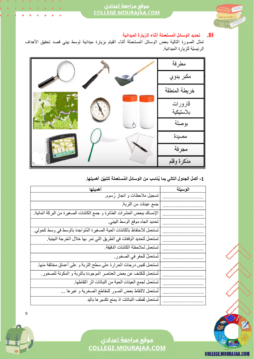 كراس علوم الحياة و الأرض سنة السابعة